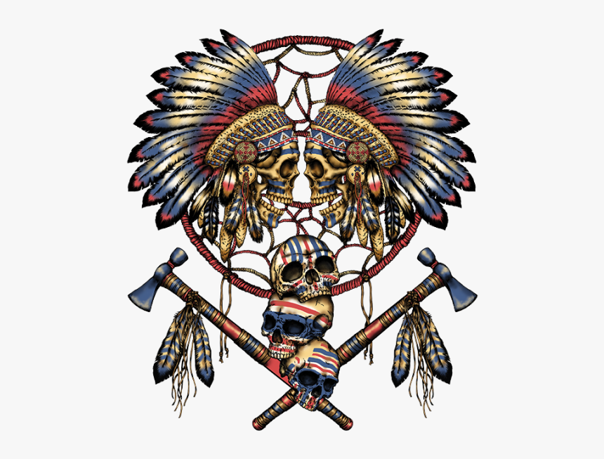 Two Skulls Dreamcatcher The - Native American War Dreamcatcher, HD Png Download