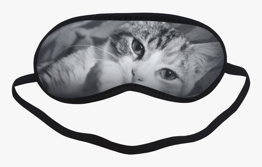Classic Cat In Black And White - Sleeping Mask Dinosaur Eyes, HD Png Download