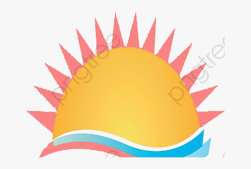 Sunrise Clipart Sea - Transparent Sun And Clouds, HD Png Download