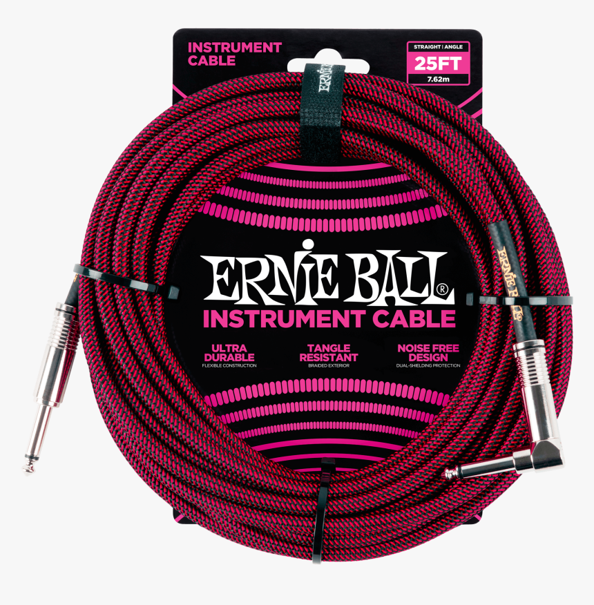 25 - Ernie Ball Braided Guitar Cable, HD Png Download