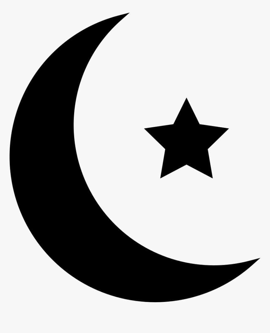 Islamic Crescent With Small Star - Zvezda Vector, HD Png Download