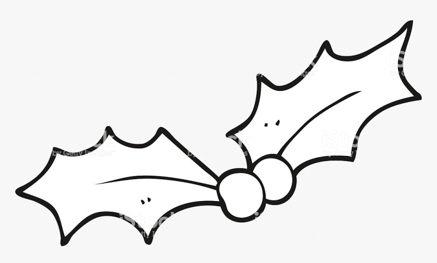 Holly Leaf Black And White Transparent Png - Holly Black And White, Png Download