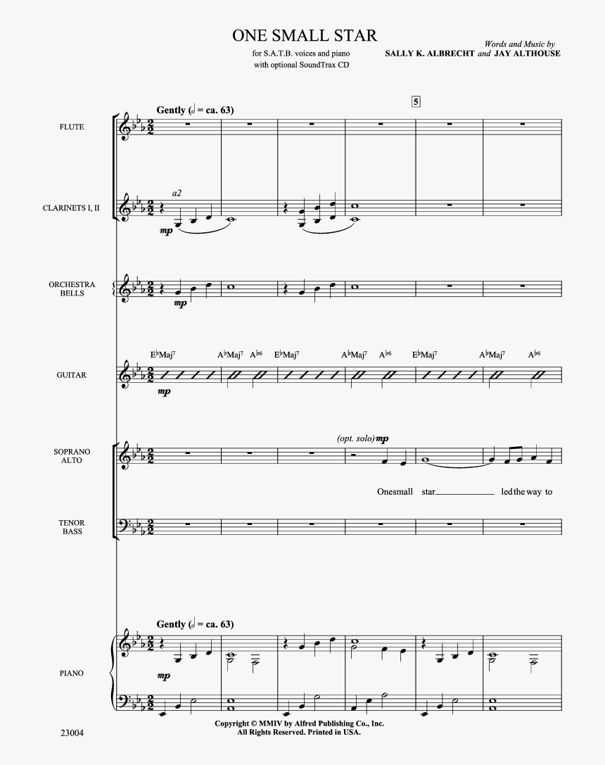 One Small Star Thumbnail One Small Star Thumbnail - Sheet Music, HD Png Download