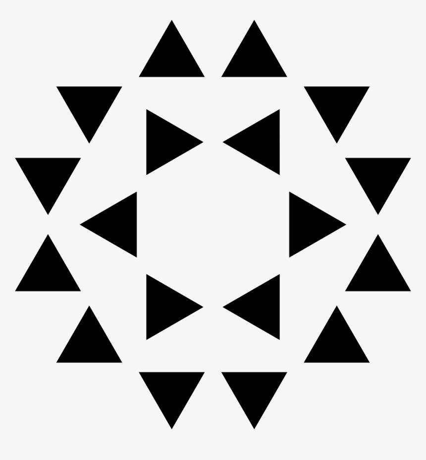Polygonal Ornament Of Small Triangles In Star And Hexagon - Png Small Black Shapes, Transparent Png