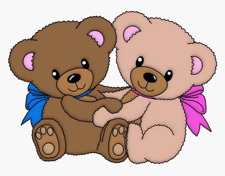 Cartoon Hugging Teddy Bear, HD Png Download