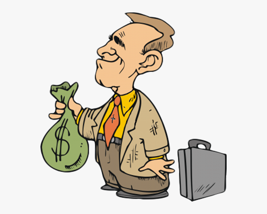 Money Bag Clip Art - Cartoon Holding Money Png, Transparent Png