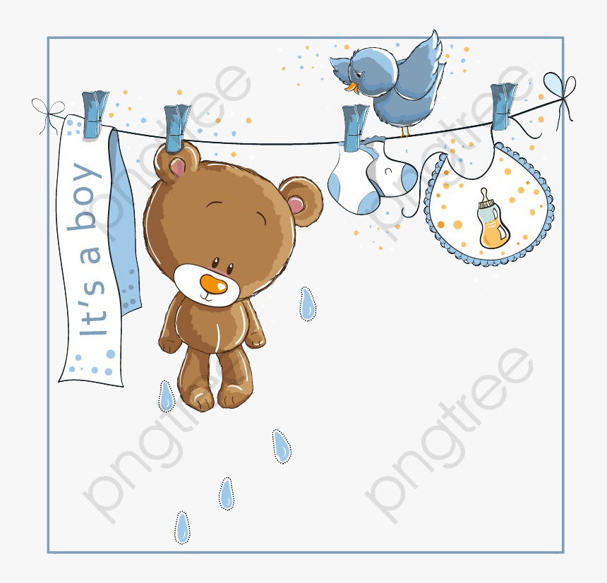 Baby Bear Cartoon Illustration - Convite De Baby Shower, HD Png Download