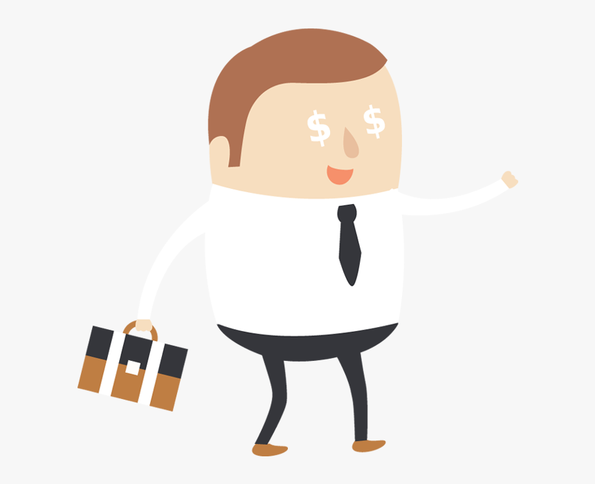 Transparent Eyes On Teacher Clipart - Greedy Businessman Png, Png
