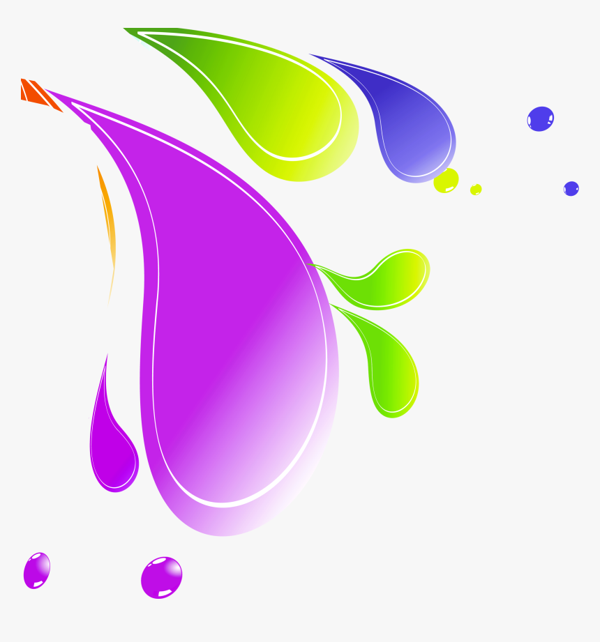 Transparent Gotas De Agua Png - Coloured Water Droplet Cartoon, Png Download