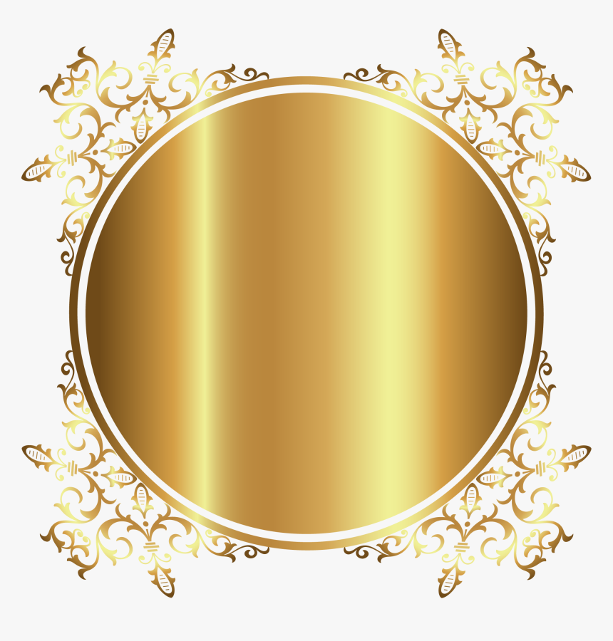 Drawing Gold Cartoon - Transparent Circle Design Gold, HD Png Download