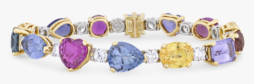 Multi-color Sapphire And Diamond Bracelet - Sapphire, HD Png Download