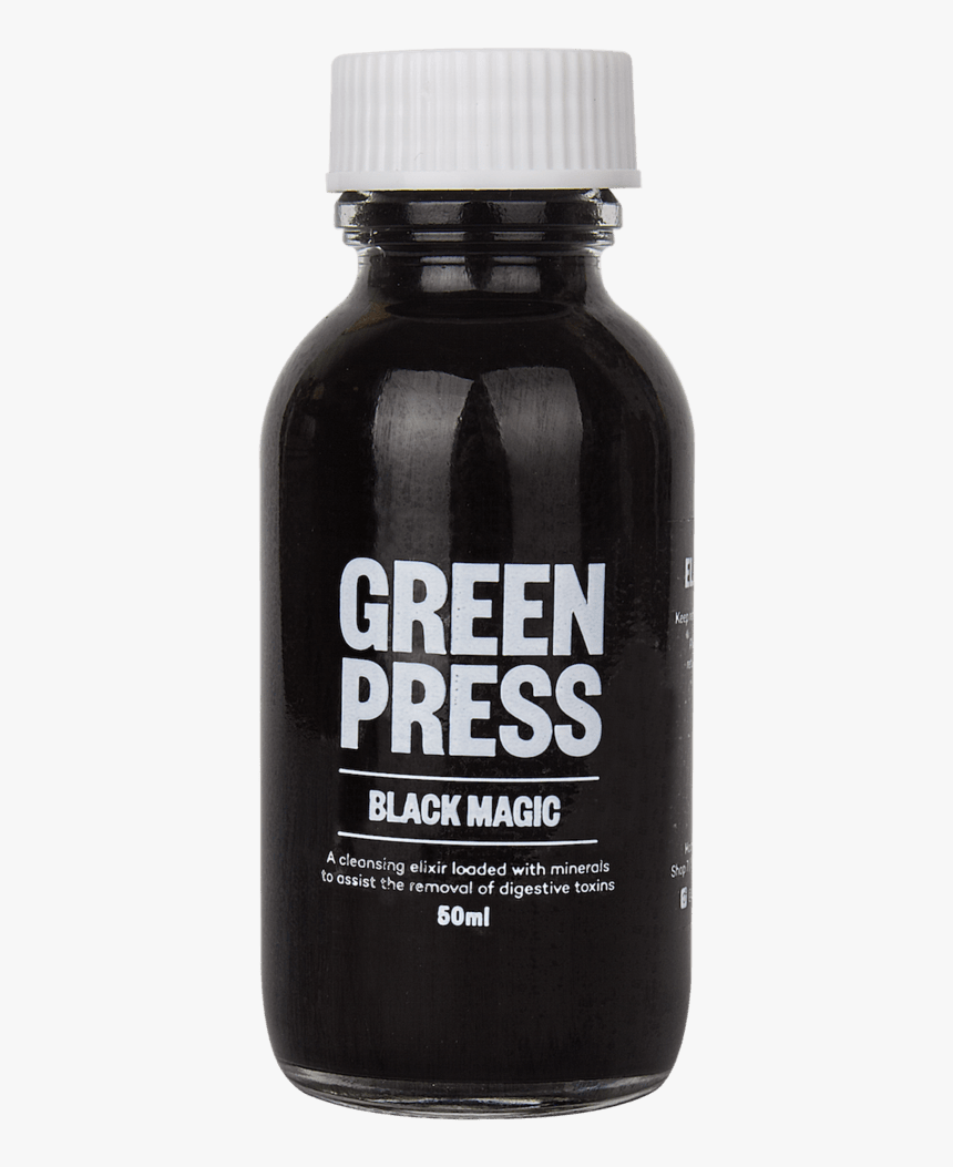 Green Press Black Magic Activated Charcoal - Bottle, HD Png Download