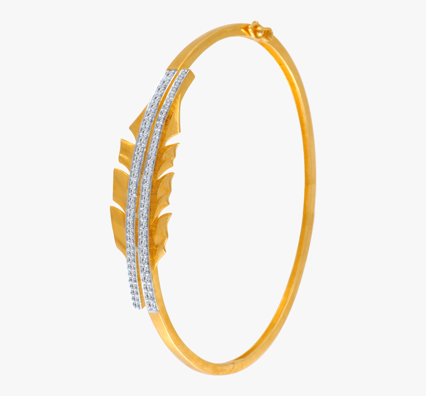 10kt Yellow Gold And American Diamond Bracelet For - Bangle, HD Png Download