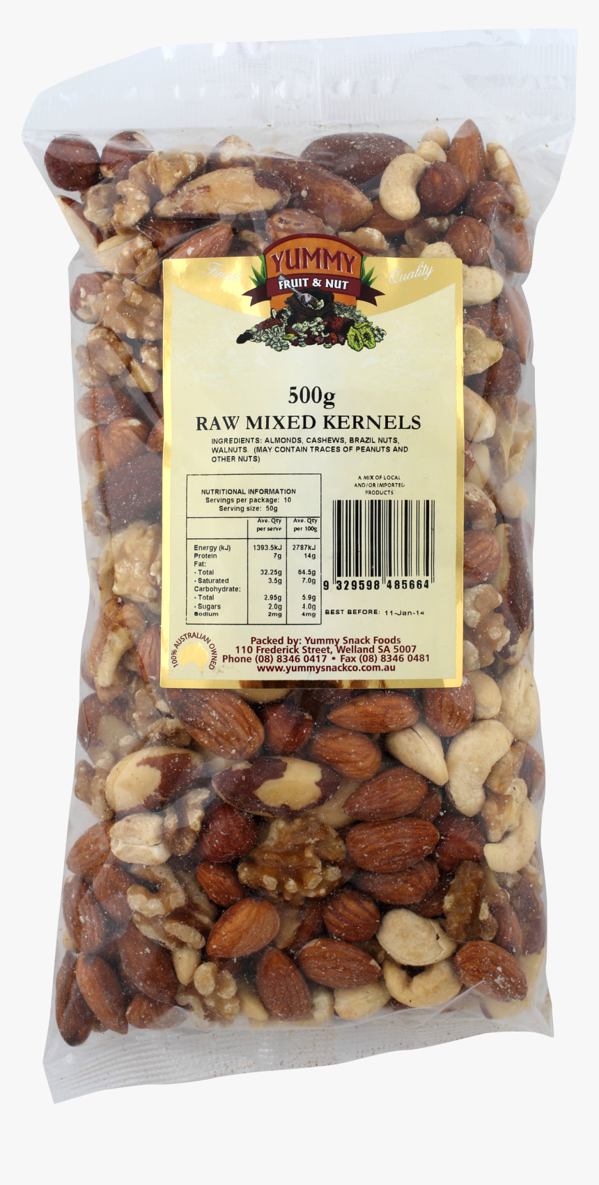 Mixed Nut Kernels Raw 500g - Cranberry Bean, HD Png Download