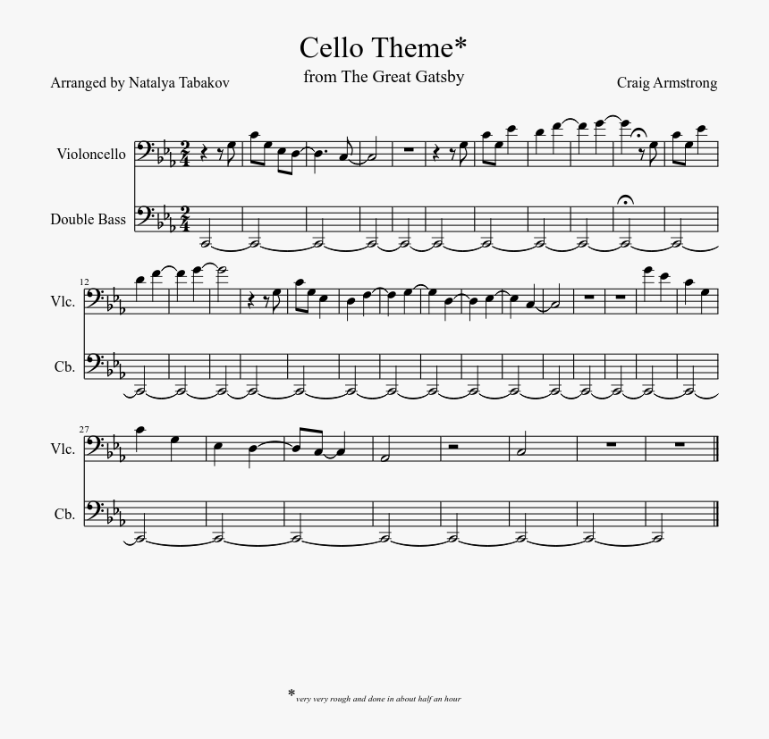 Transparent Great Gatsby Png - Sheet Music, Png Download