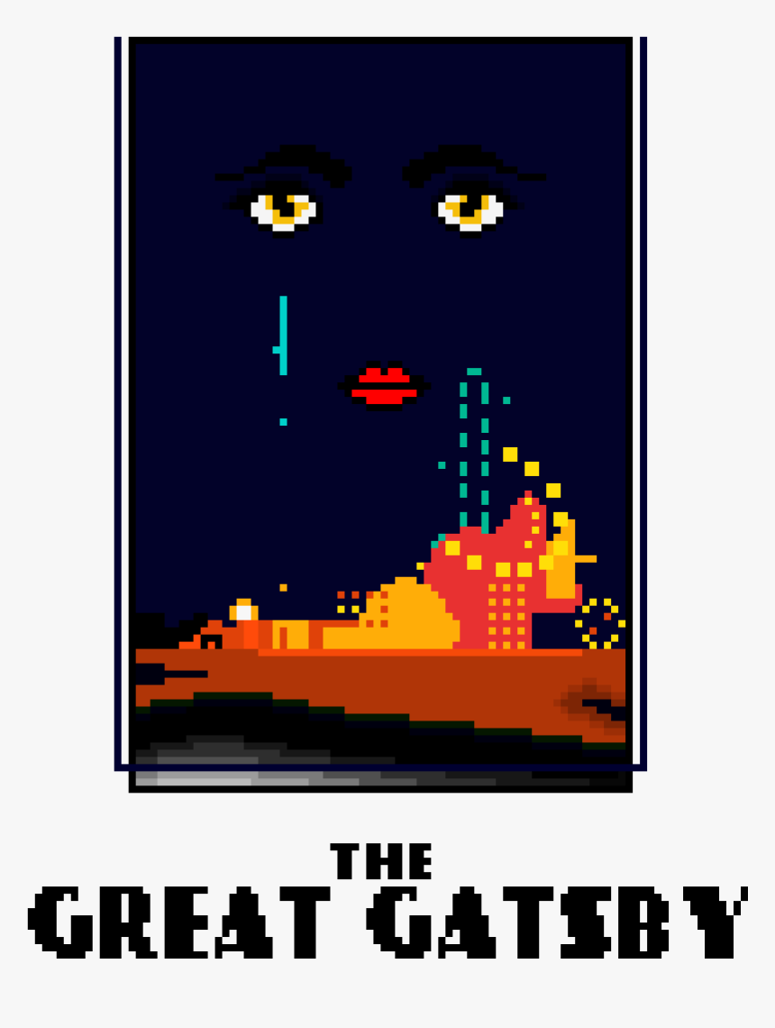 The Great Gatsby Book Cover - Pixel Art Book Cover, HD Png Download