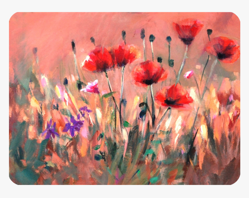 Poppies Glass Cutting Board By Madaras, HD Png Download