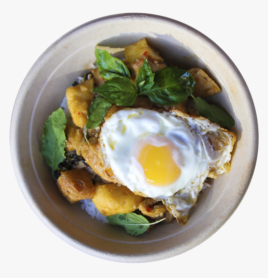 Pad Kra Pow Kai Dow Spicy Tofu Basil - Fried Egg, HD Png Download