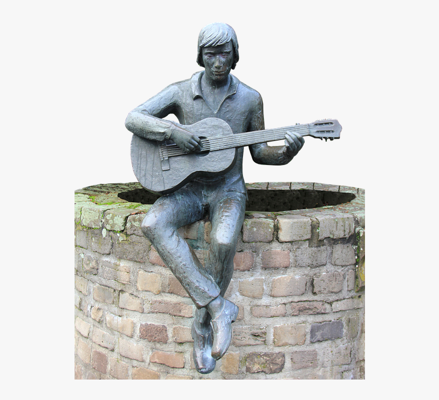 Transparent Guitar Player Png - Sculpture Man With Guitar, Png Download