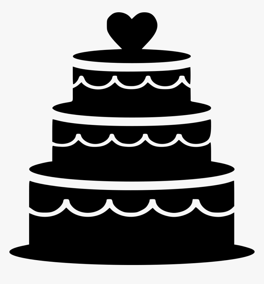 Biscuit Cake Food Pastry Sweetness Heart - Wedding Cake Silhouette Png, Transparent Png