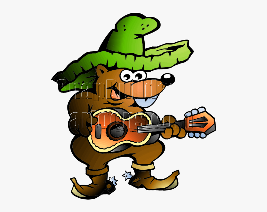 Mole Playing Guitar - Poul Carlsen * Tegning, HD Png Download