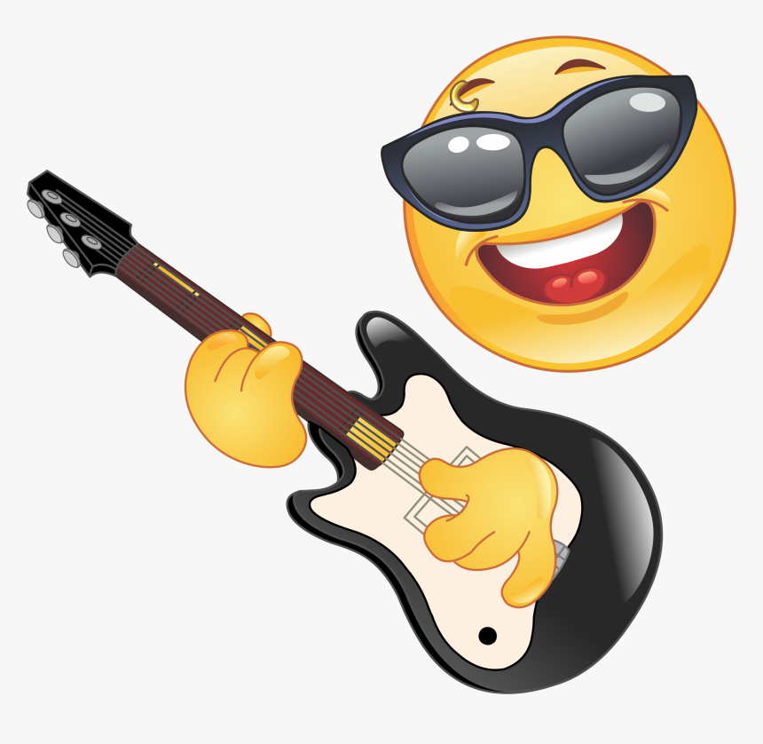 Guitar Player Emoji 25 Decal Rockstar Clipart, HD Png Download