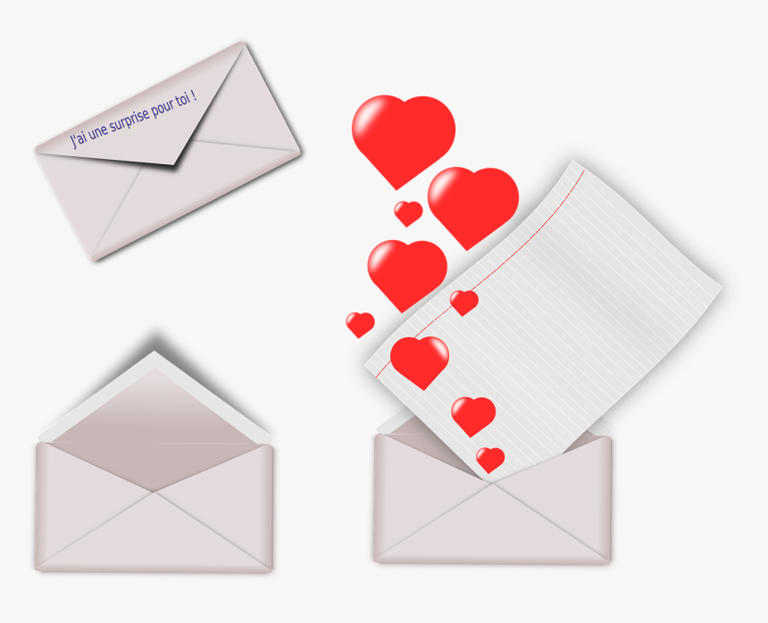 Envelope St Valentine Heart - Enveloppe Saint Valentin, HD Png Download