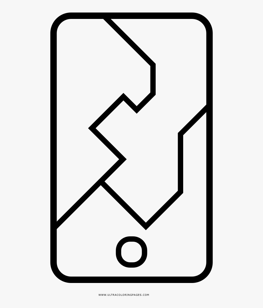 Broken Phone Coloring Page, HD Png Download
