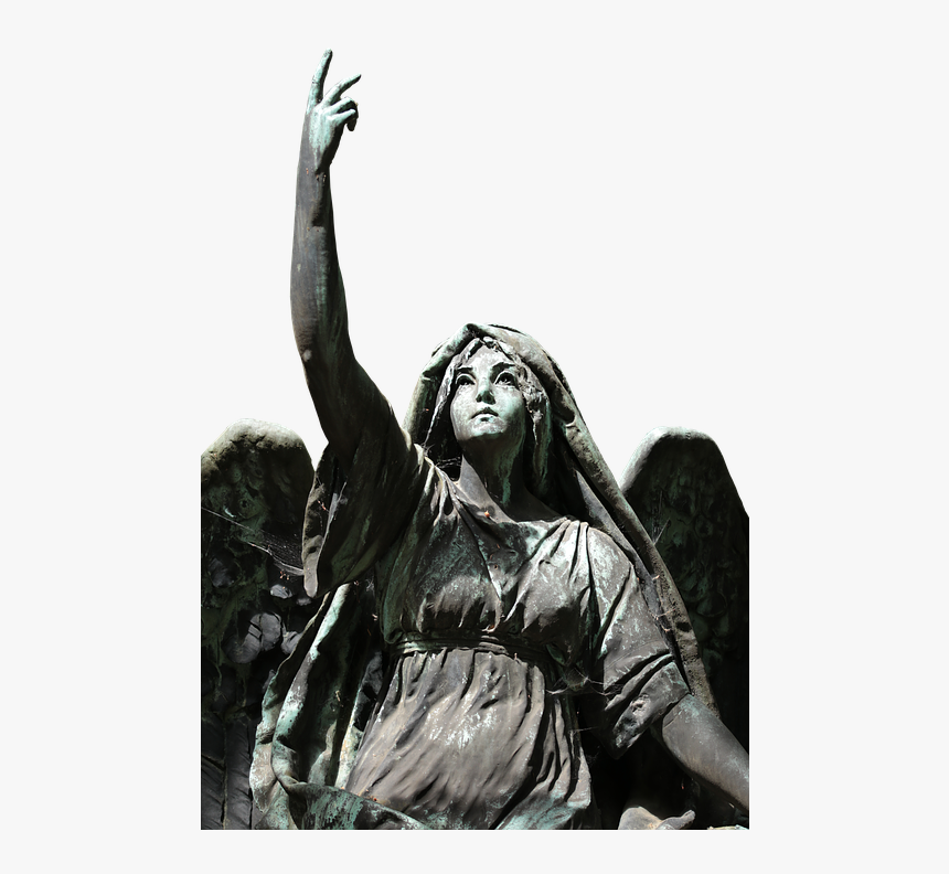 Canvas Print Sculpture Cemetery Angel Statue Figure - Stone Angel Statue Png, Transparent Png