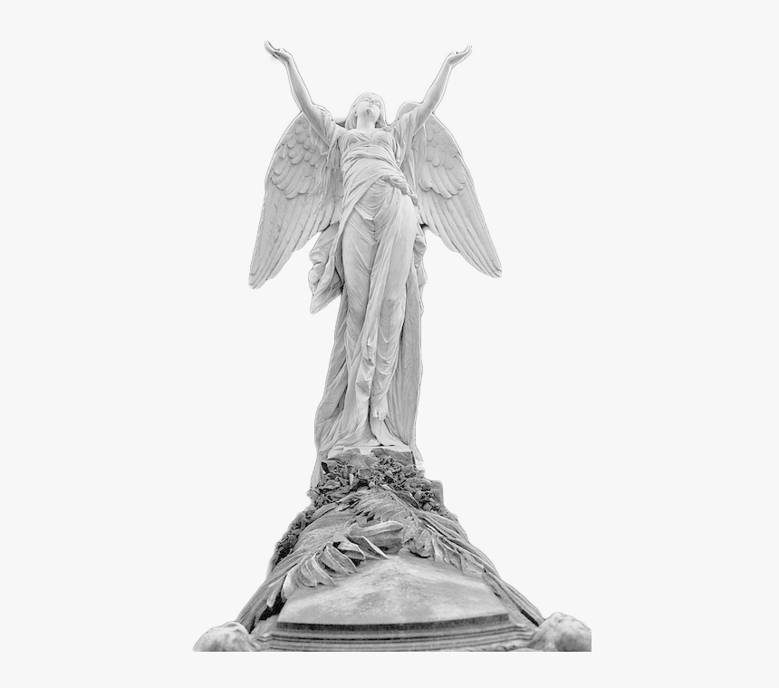 Angel, Art, And Statue Image - Statue Angel Looking Up, HD Png Download