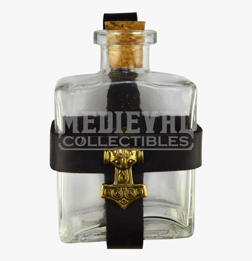 Glass Potion Bottle With Mjolnir Holder - Glass Bottle, HD Png Download