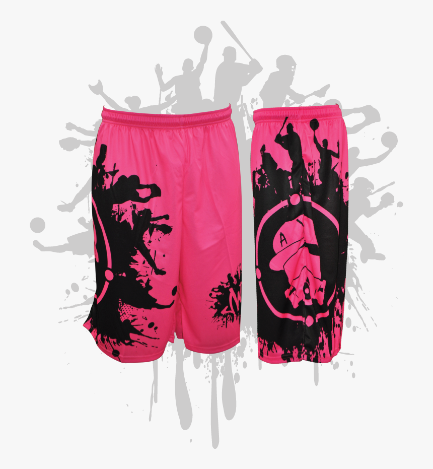 Splatter Splash Mens Full Dye Shorts Neon Pink/black - Full Dye Mens Softball Jerseys, HD Png Download