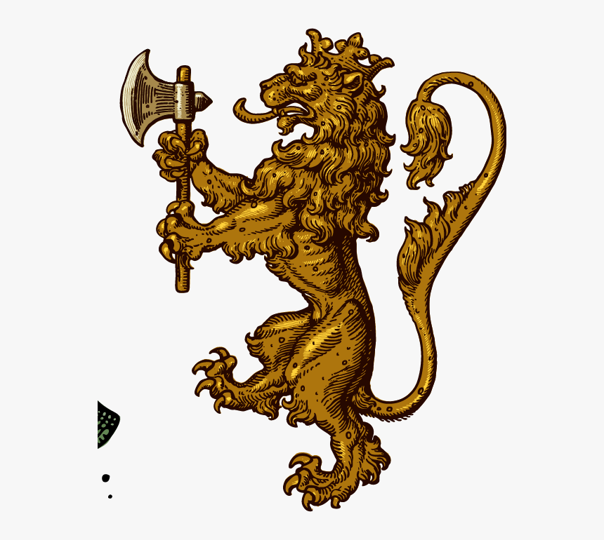 Transparent Lion Vector Png - Medieval Lion Coat Of Arms, Png Download