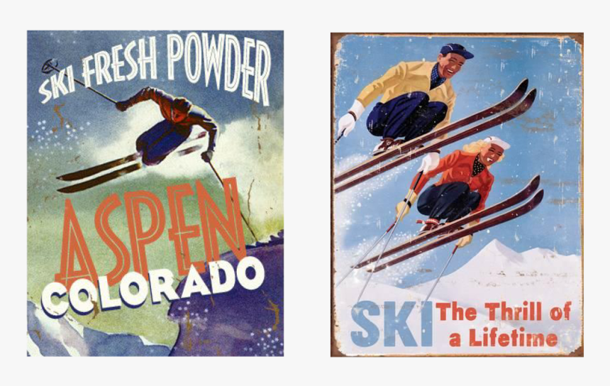 A Guide To Vintage Ski Posters - Nordic Skiing, HD Png Download