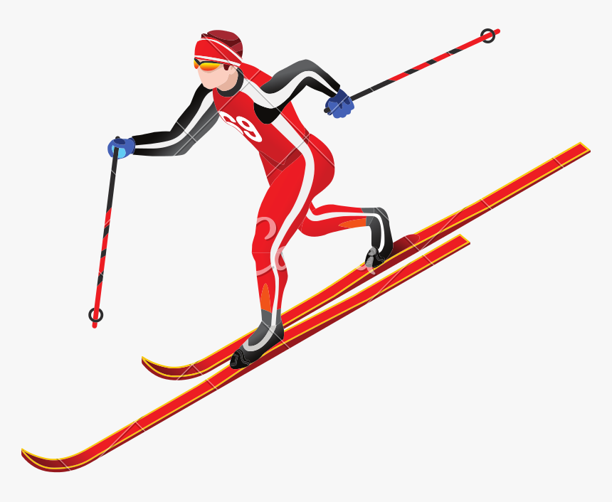 Skier Vector Cross Country Skiing - Skiing, HD Png Download