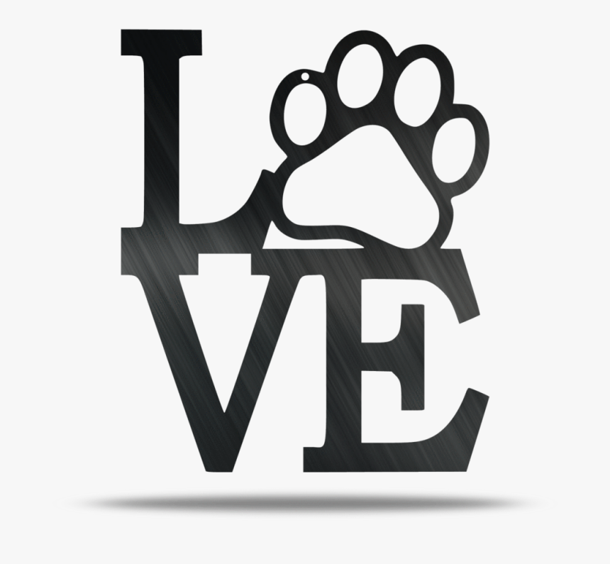 Paw Love Metal Wall Sign - Love Sign With Dog Paw, HD Png Download