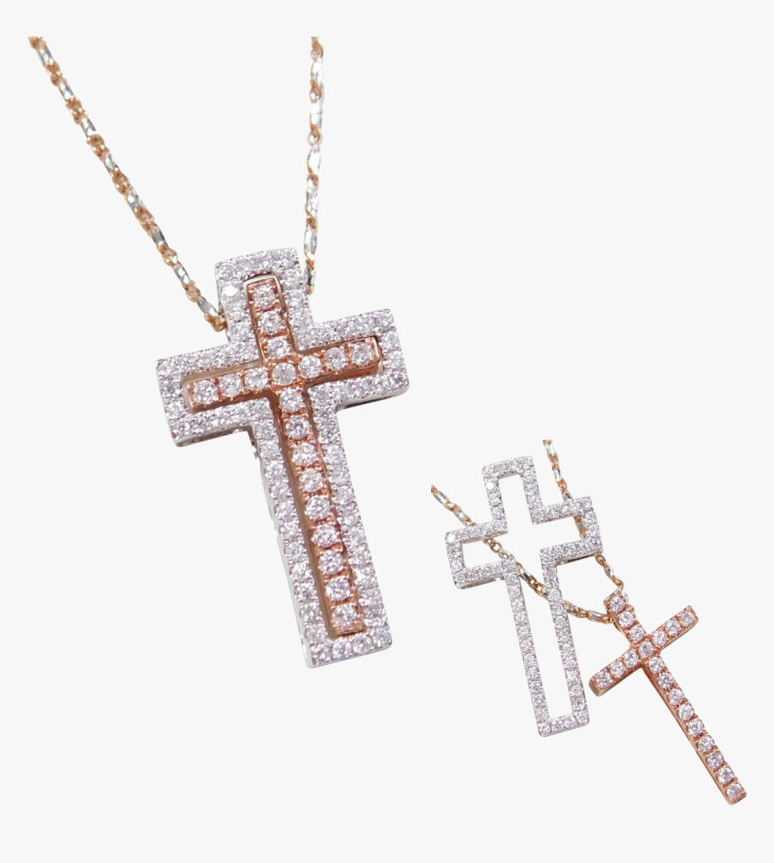 Rose Gold Diamond Cross Chain, HD Png Download