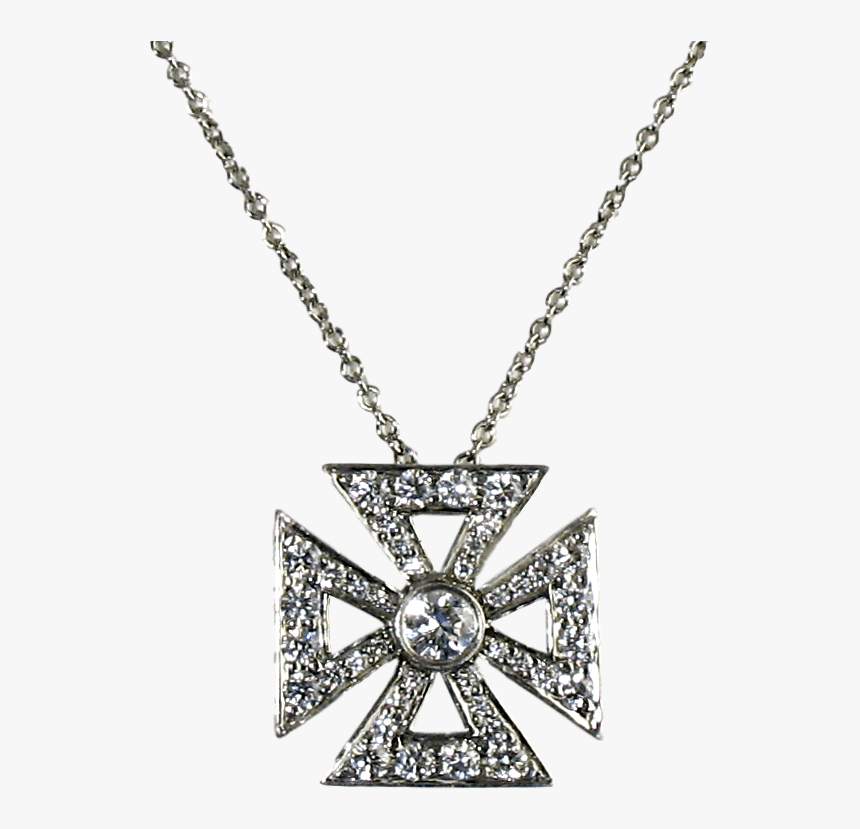 Tiffany Platinum Diamond Cross Necklace - Locket, HD Png Download