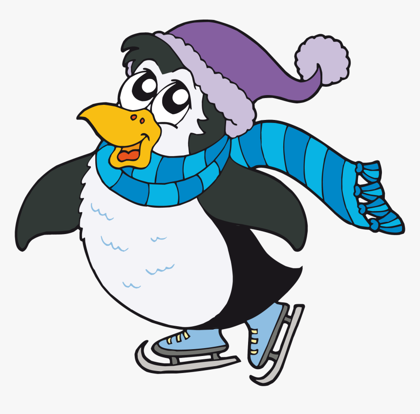 Ice Skating, Penguins, Applique, Group, Pin Pin, Christmas, - Ice Skating Penguin Cartoon Png, Transparent Png