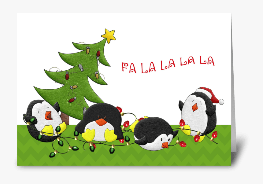 Holiday Penguin Fun Greeting Card - Cartoon, HD Png Download