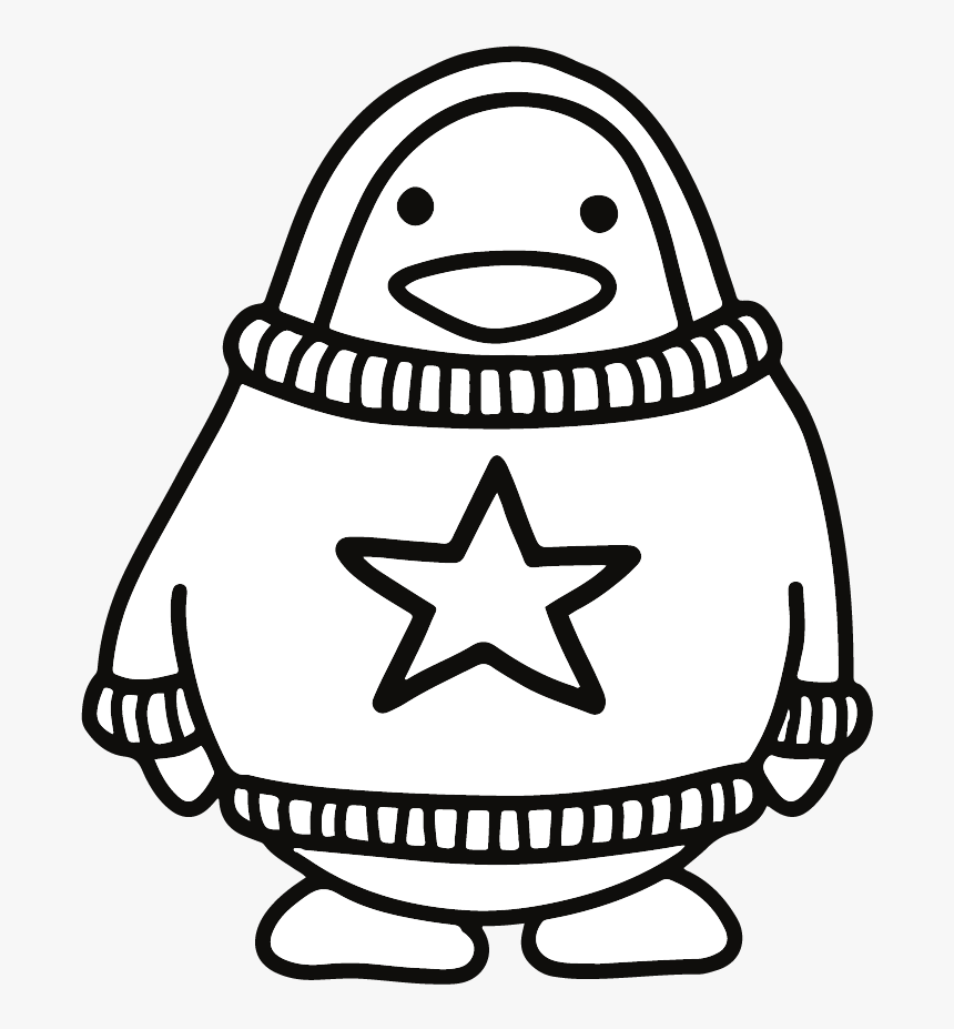 Christmas Jumper Penguin Digi Stamp - Doodle, HD Png Download