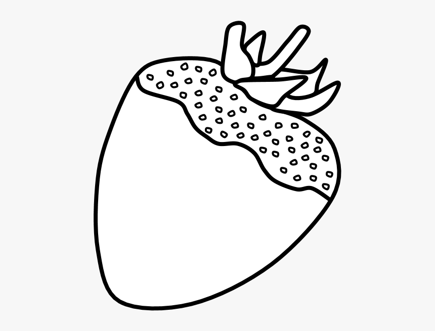 Chocolate Dipped Strawberry, Black And White - Illustration, HD Png Download