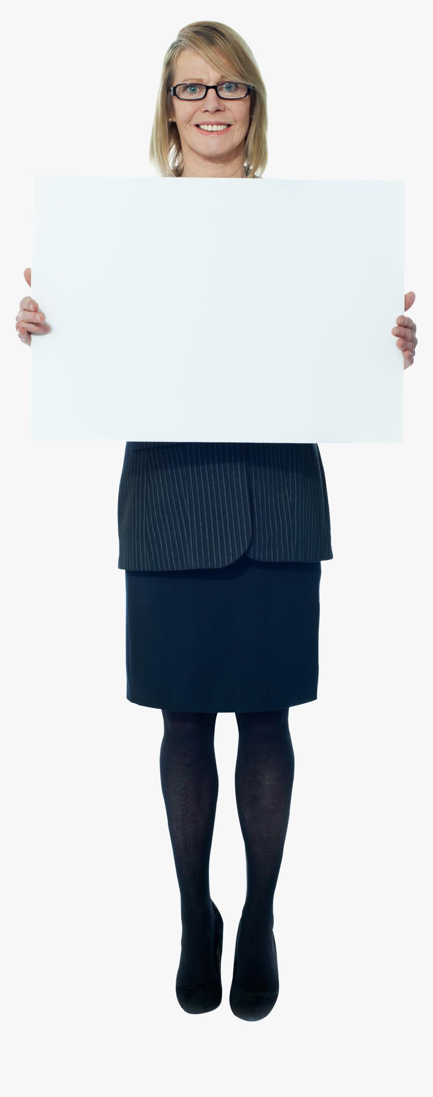 Girl Holding Banner Png Image - Standing, Transparent Png