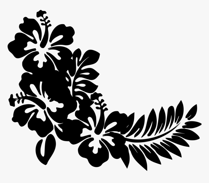 Hawaiian Flower Black And White, HD Png Download