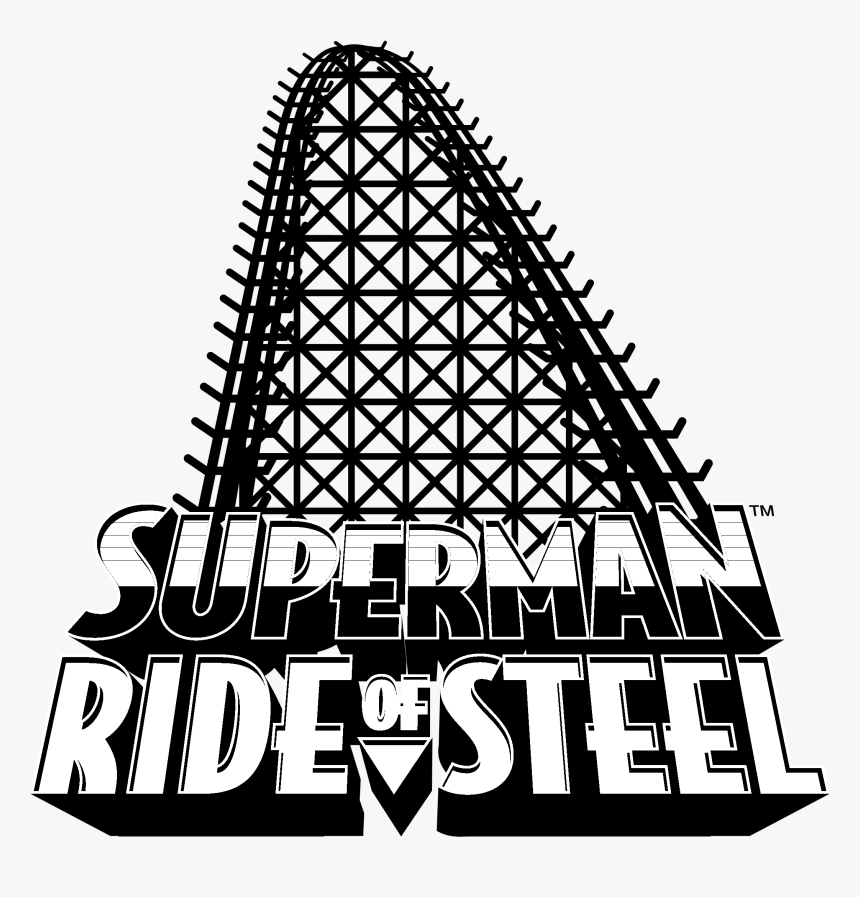 Superman Ride Of Steel Logo Black And White - Superman Ride Of Steel Logo, HD Png Download