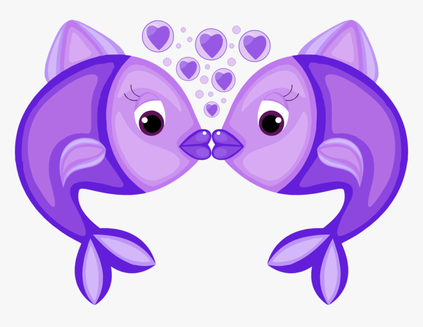 Fish In Love Clip Art, HD Png Download
