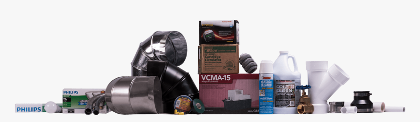 Ducts, Lightbulbs, Pvc, Electrical Tape, And Other - Electrical And Plumbing Items, HD Png Download