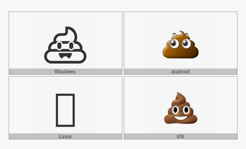 Pile Of Poo On Various Operating Systems - Utf 8 Poo, HD Png Download