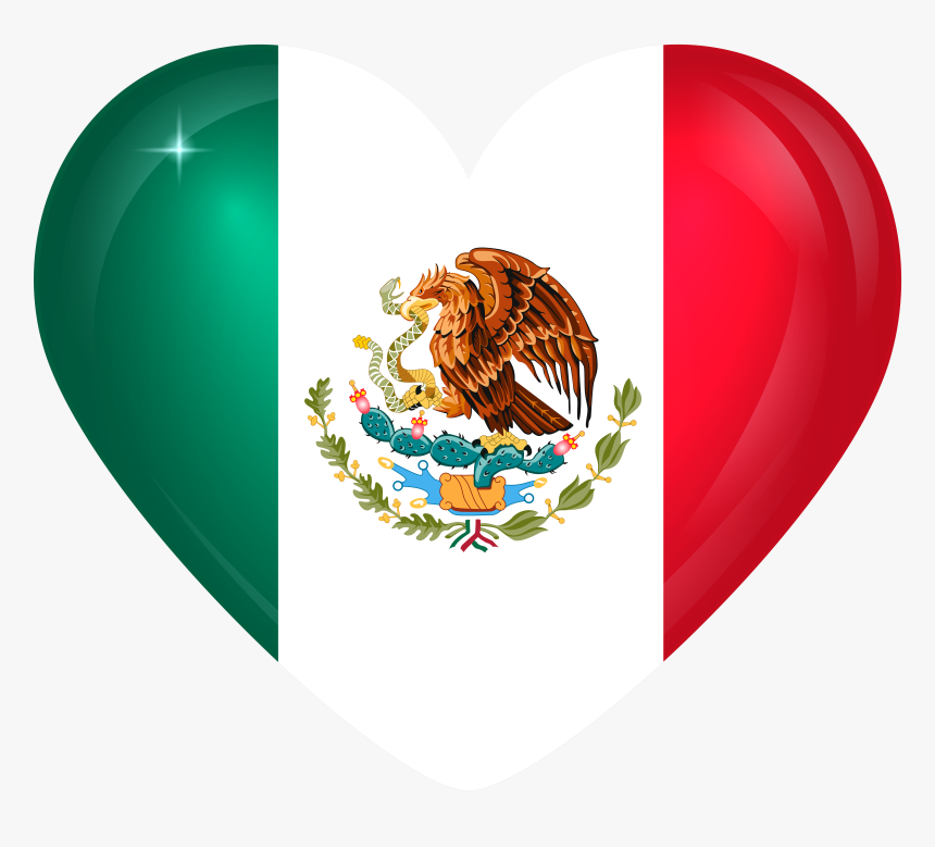 Flag Of Mexico Flag Of Italy Coat Of Arms Of Mexico - Transparent Mexico Flag Heart, HD Png Download