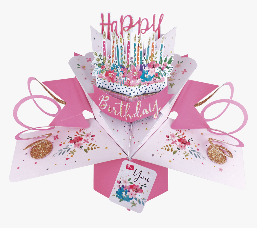 Happy Birthday Cake Pop-up Greeting Card - Pop Up Card Happy Birthday, HD Png Download